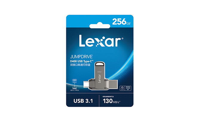 雷克沙[Lexar] JumpDrive® Dual Drive D400 USB 3.1 Type-C™闪存盘